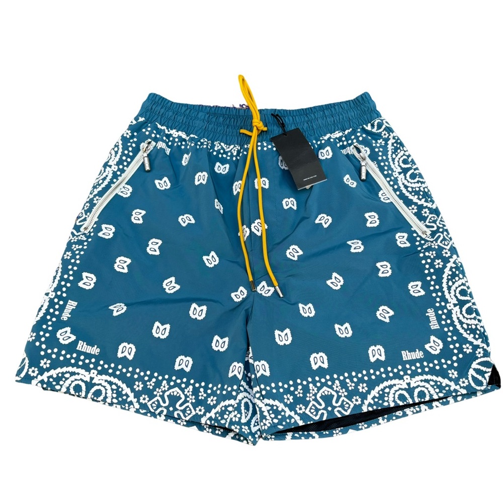 Men’s RHUDE athletic bandanna swim shorts size large